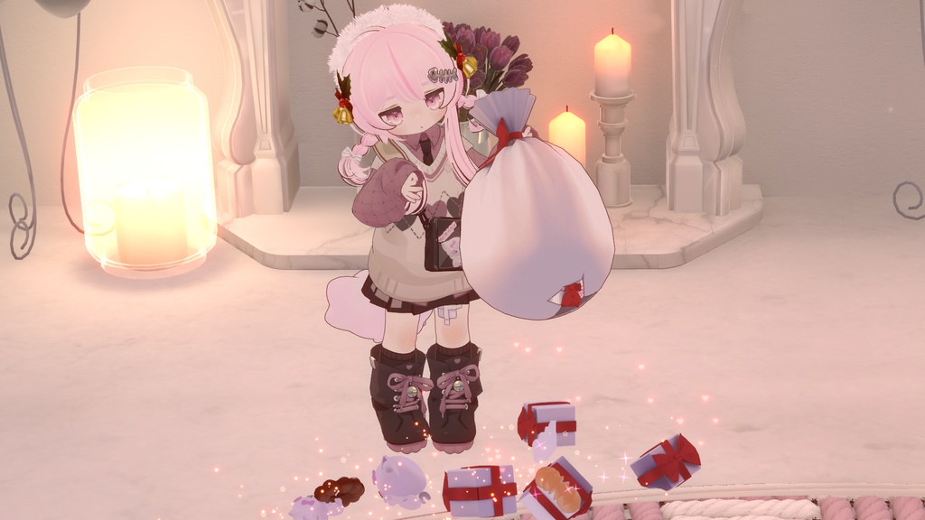 【12月25日まで一部無料!】パーティクル付きサンタ袋&ソリセット