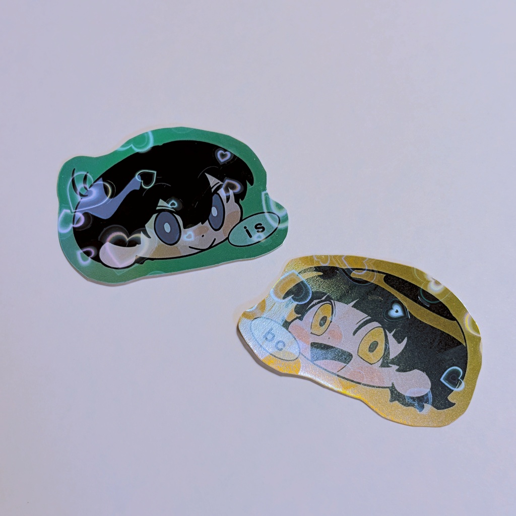 潔を左に配置するシール:ハートホログラム