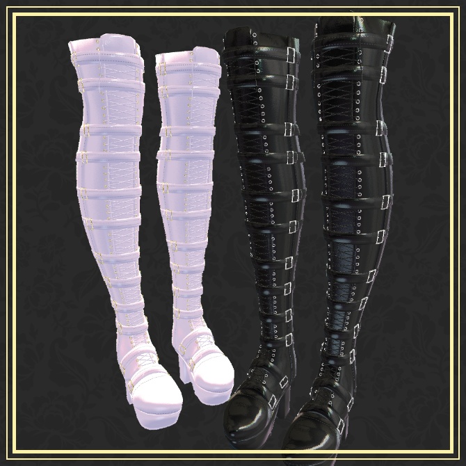 Punk Leather Long Boots【アデノフォラ用/MA対応】