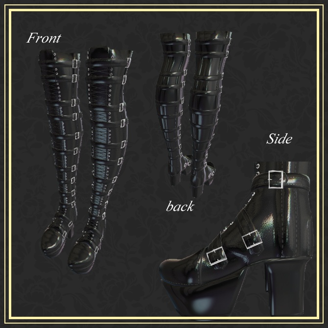 Punk Leather Long Boots【エク用/MA対応】