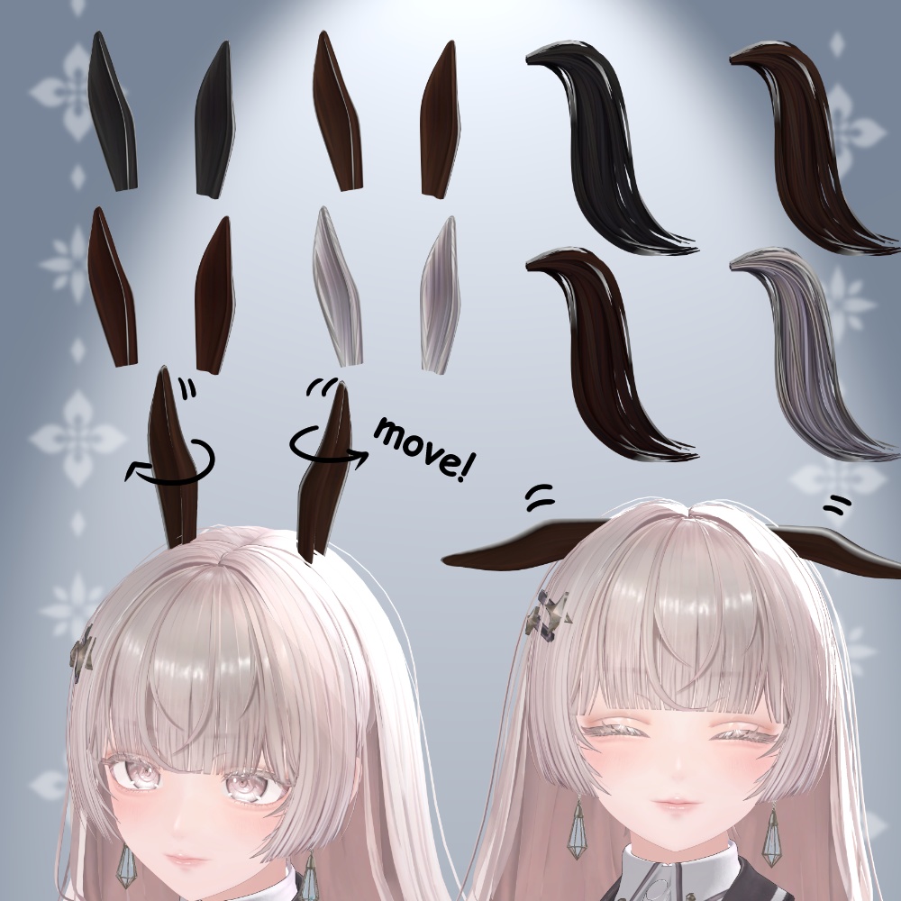 【アニメーション付き】馬の耳&しっぽ / horse ear & tail【MA対応】