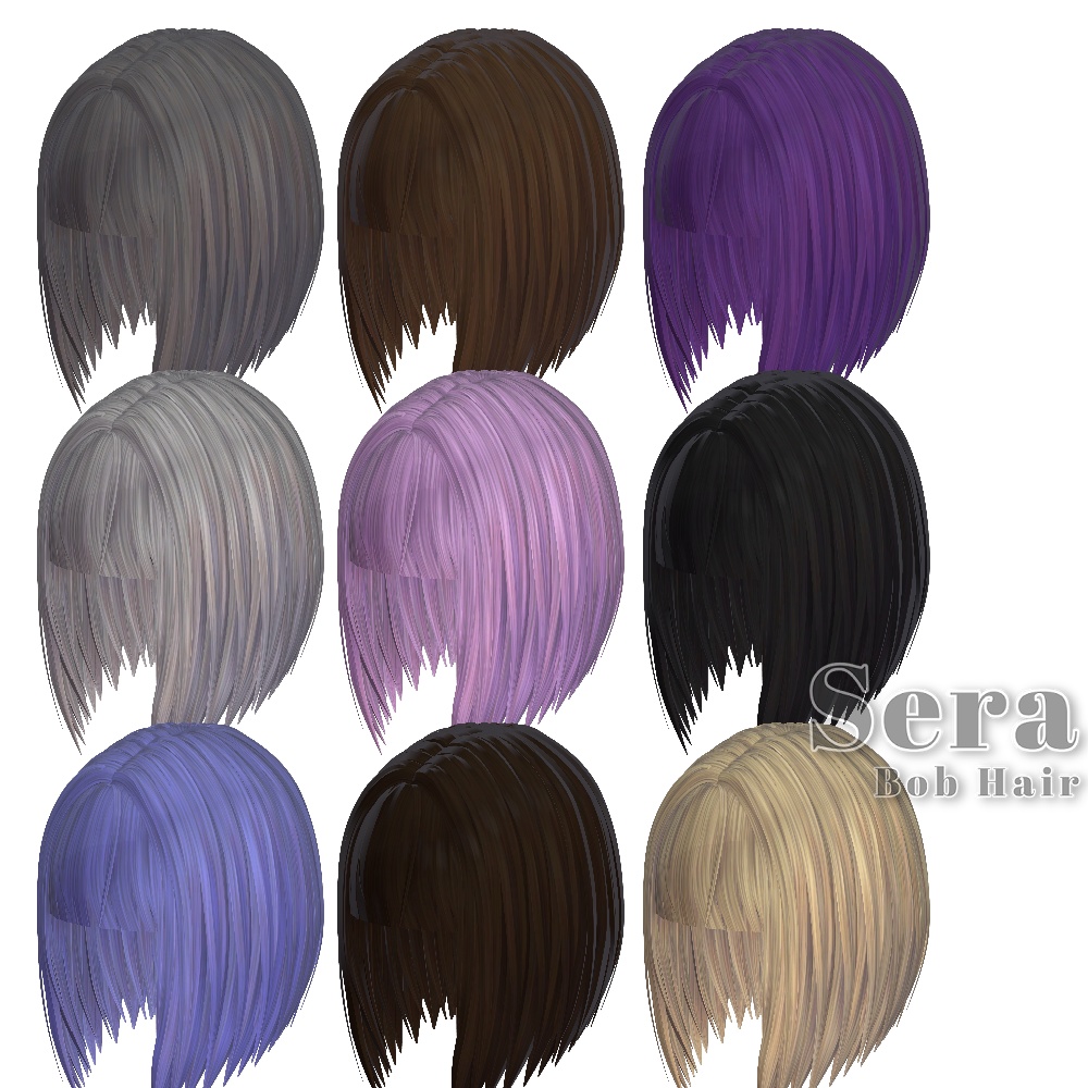 ✨Sale✨【12 avatars】Sera Bob Hair【VRC Hair】