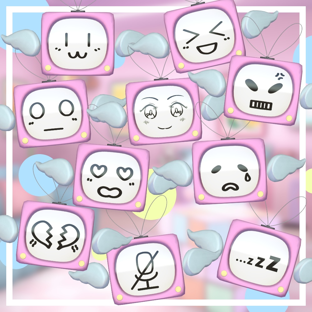 ✨50%off SALE✨【全アバター対応】TVHead ~Pastel~【MA対応/AudioLink】