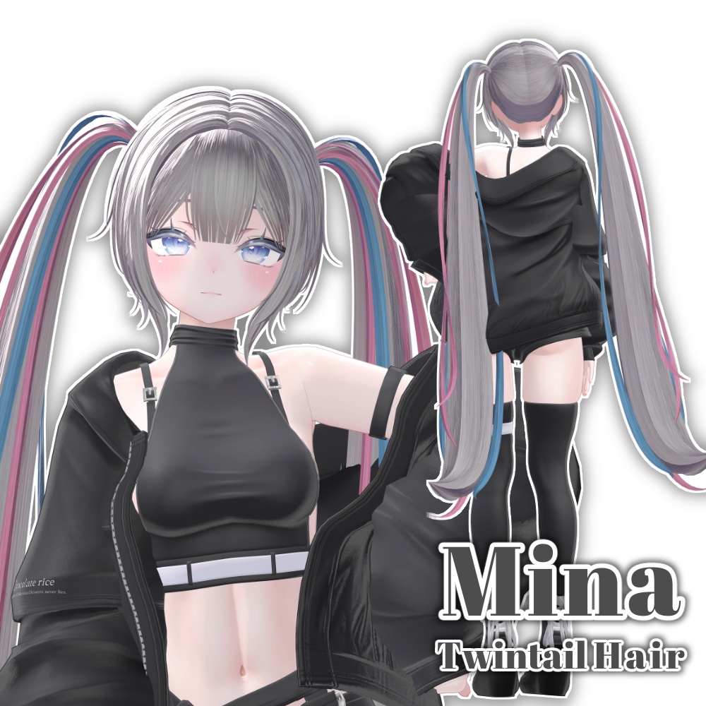 ✨Sale✨【11 avatars】Mina Twintail Hair【VRC Hair】