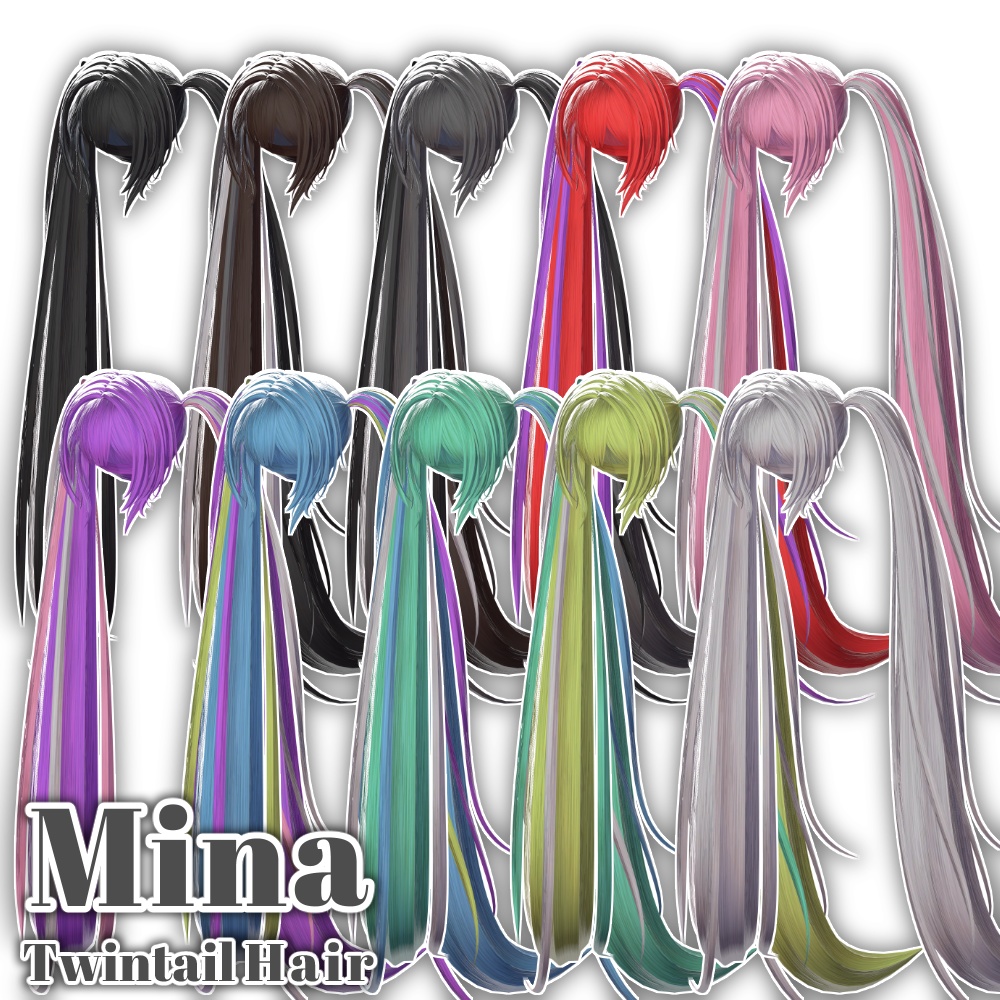✨Sale✨【11 avatars】Mina Twintail Hair【VRC Hair】