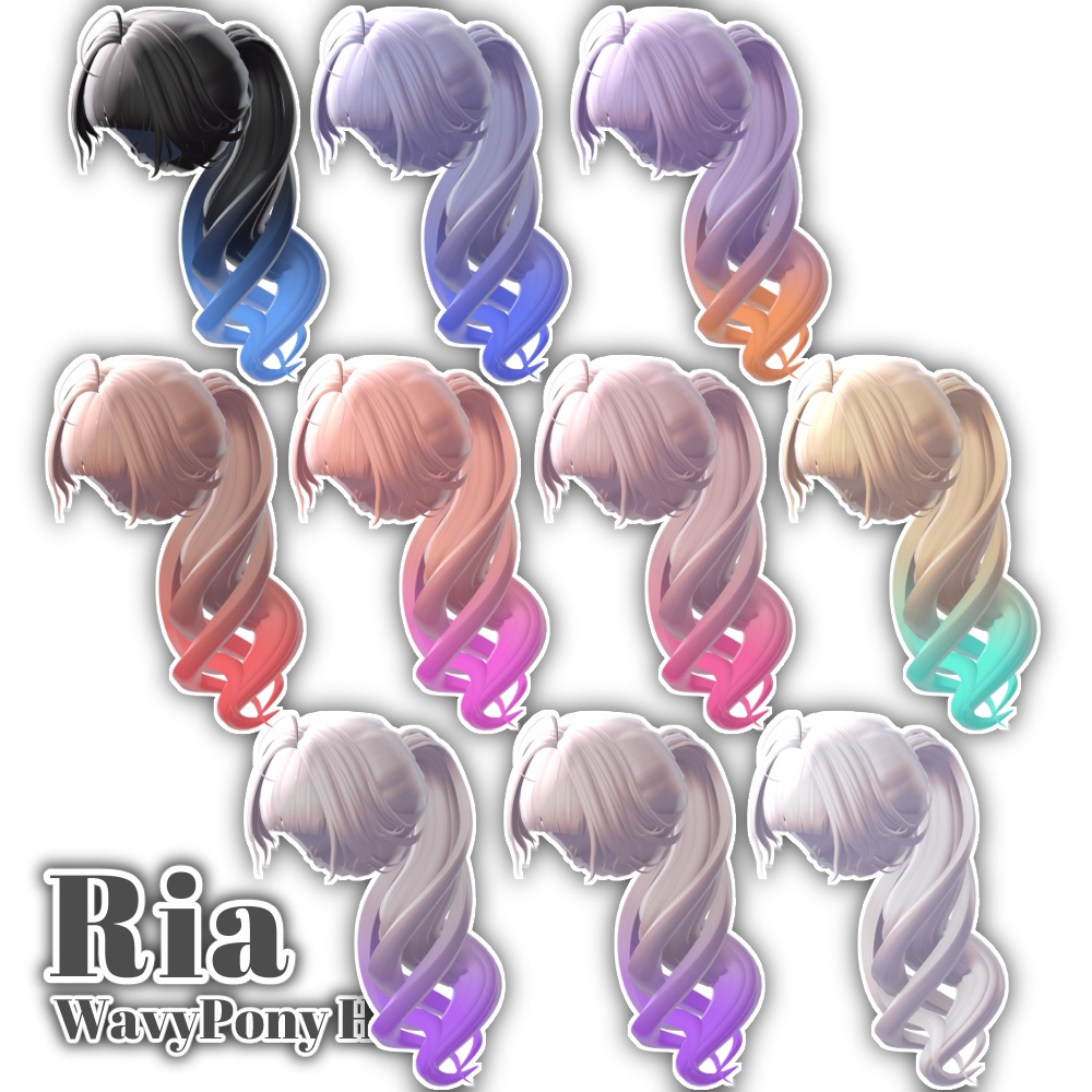 ✨Sale✨【10 avatars】Ria WavyPony Hair【VRC Hair】