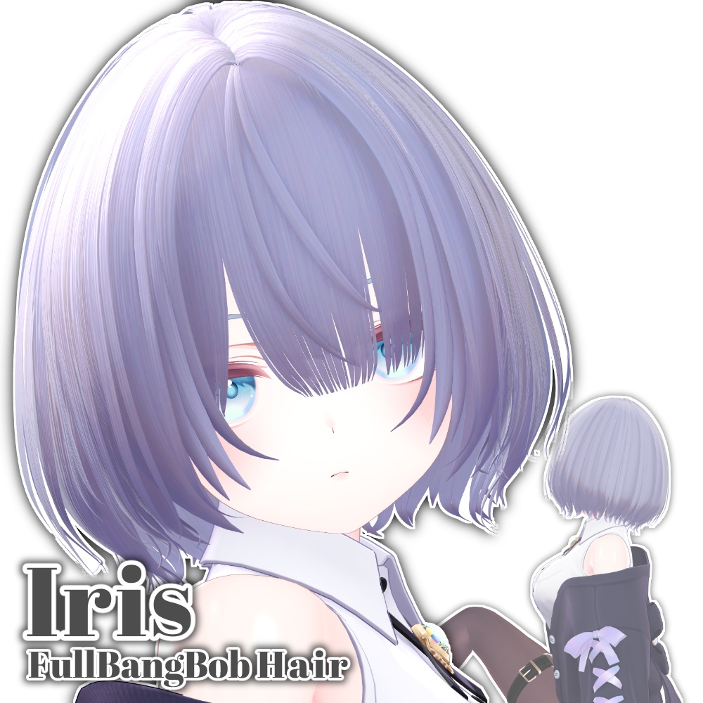 【11 avatars】Iris FullBangBob Hair【VRC Hair】