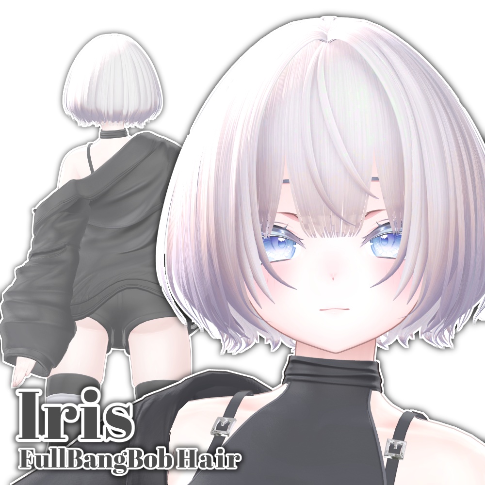 【11 avatars】Iris FullBangBob Hair【VRC Hair】
