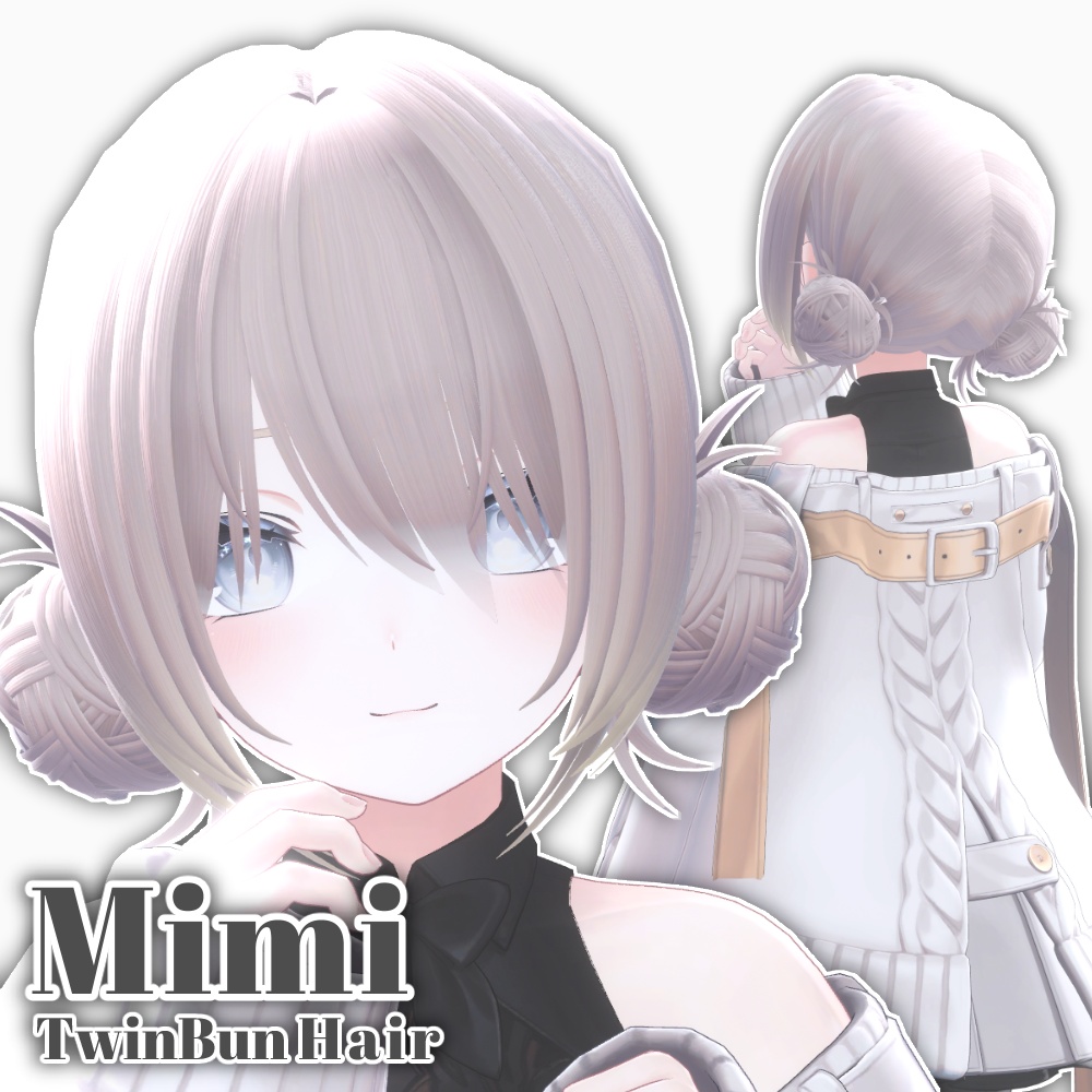 ✨Sale✨【12 avatars】Mimi TwinBun Hair【VRC Hair】