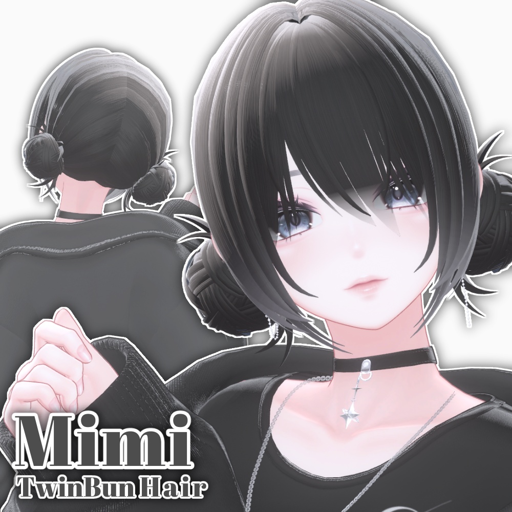 ✨Sale✨【12 avatars】Mimi TwinBun Hair【VRC Hair】