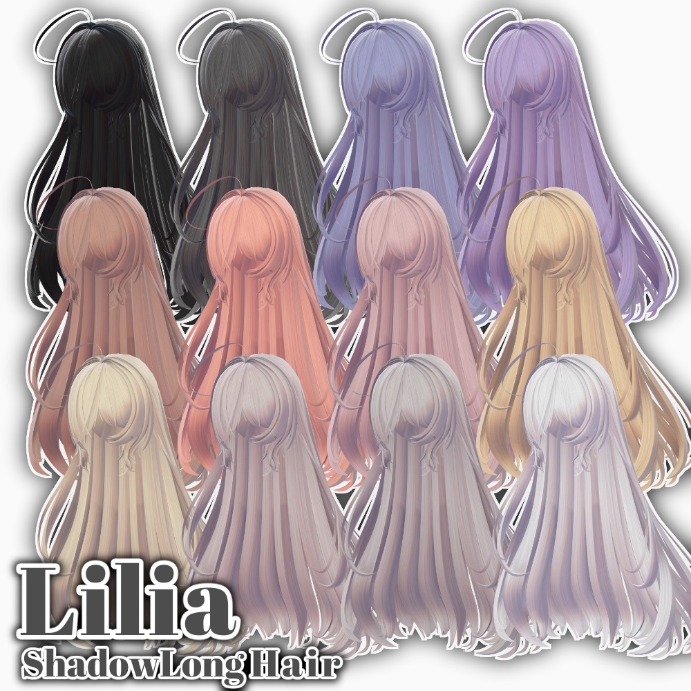 ✨Sale✨【12 avatars】Lilia ShadowLong Hair【VRC Hair】