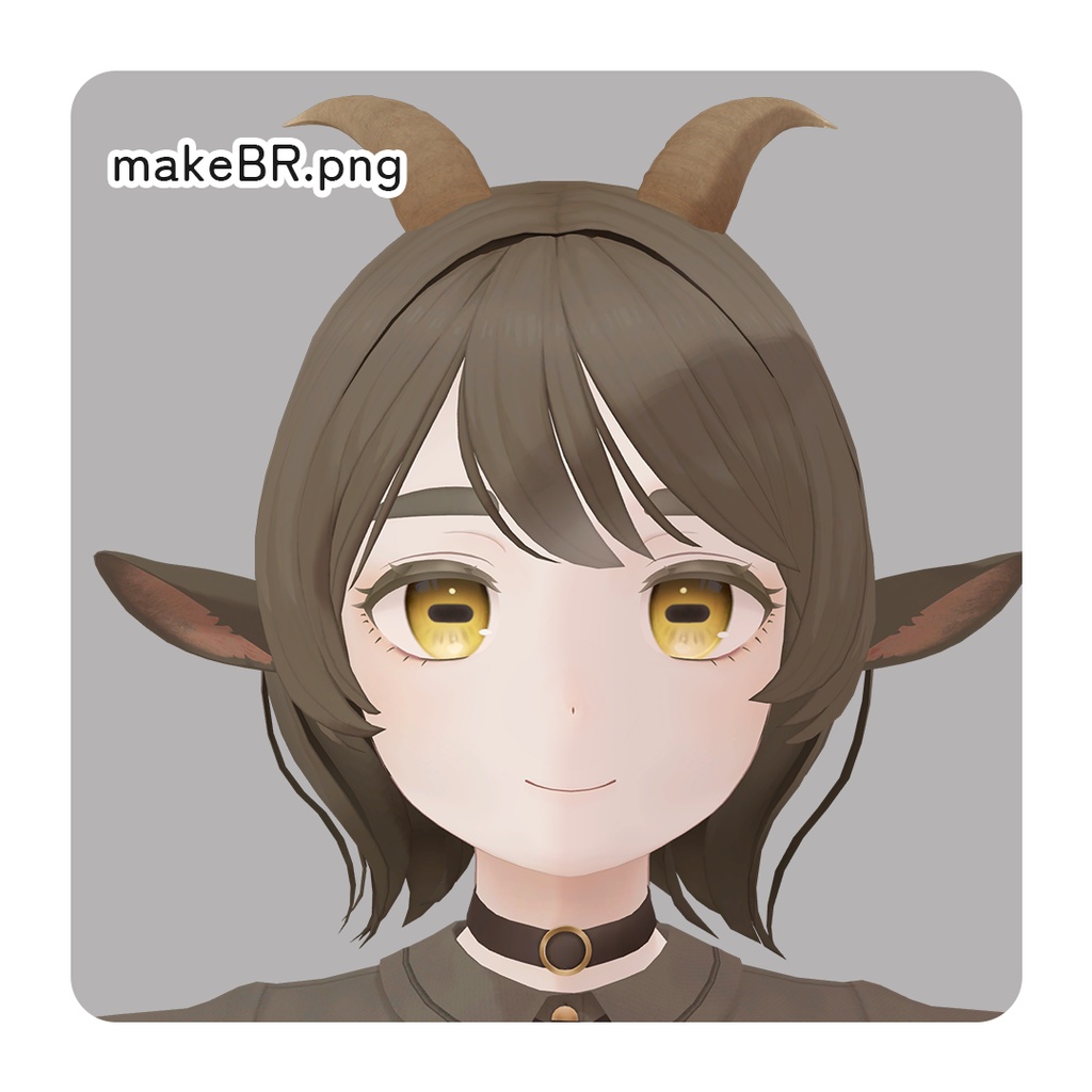 【無料/FREE】【山羊のメア -Goat Mea-専用】クマ&下まつげテクスチャ+改変用PSD付き