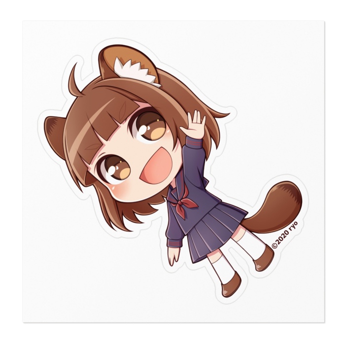 【ステッカー】狸耳娘・あい【Vtuber】
