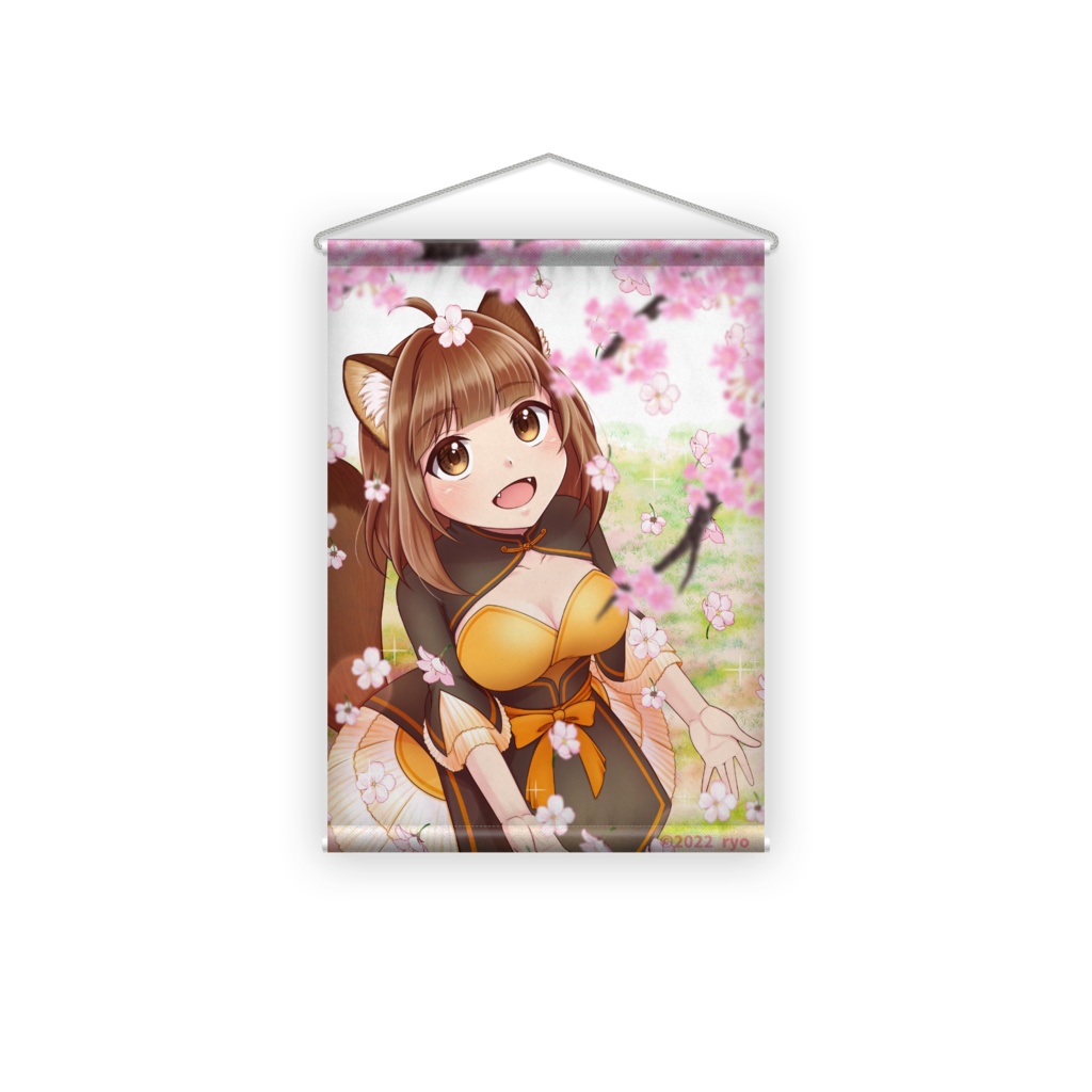 【タペストリー】狸耳娘・あい - 桜 -