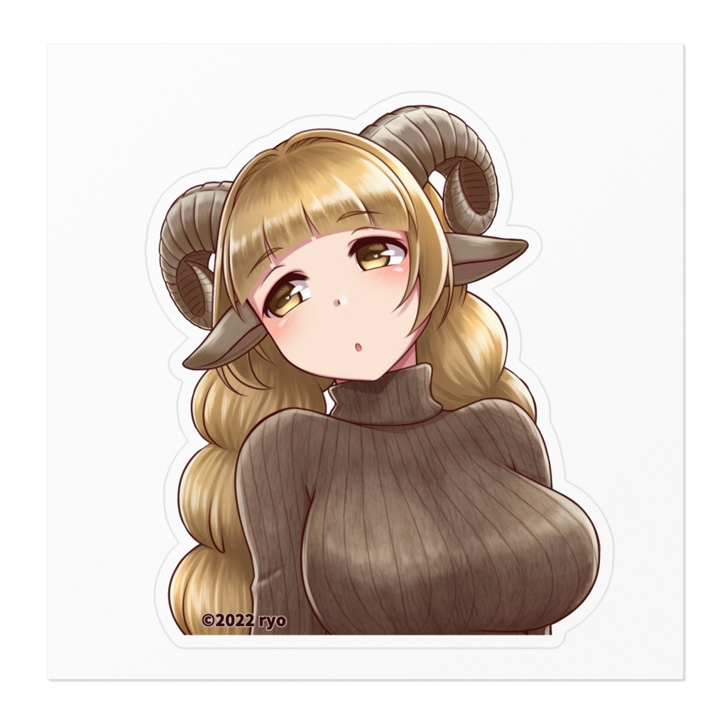 【ステッカー】羊耳娘