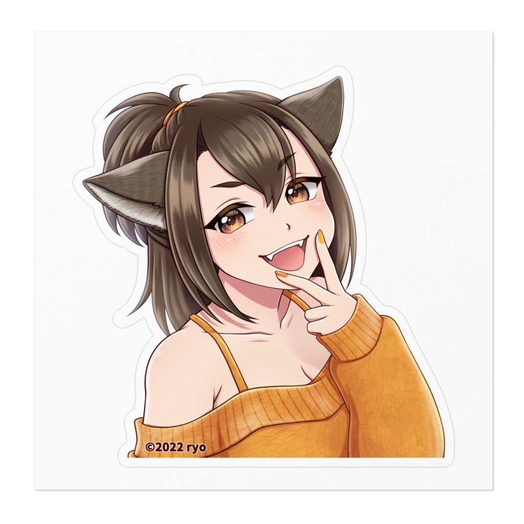 【ステッカー】犬耳娘