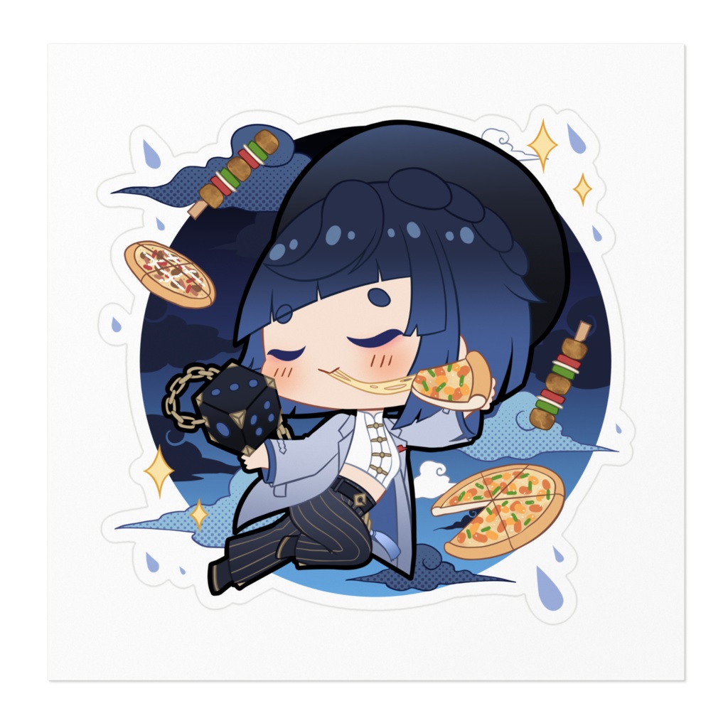 夜蘭 Yelan x Pizza Hut Collab Fan Sticker
