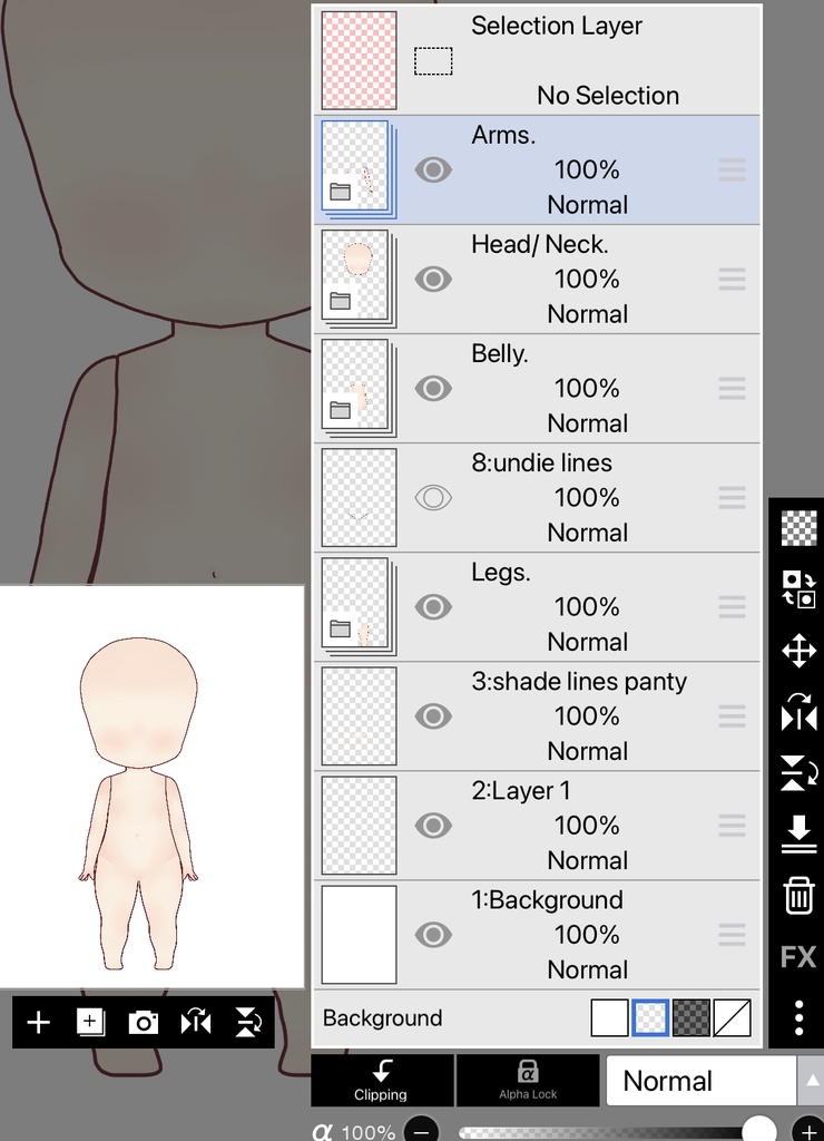 Fully Cut Vtuber 2D PSD Base | Chibi