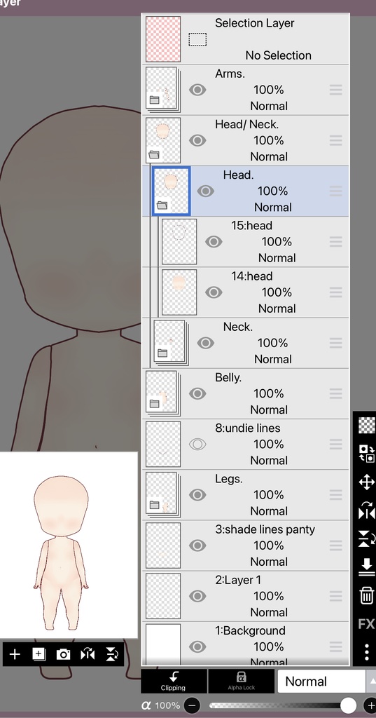 Fully Cut Vtuber 2D PSD Base | Chibi