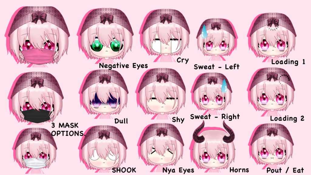 Pink Mini Chibi Vtuber Adoptable | Full body | Ready to Rig