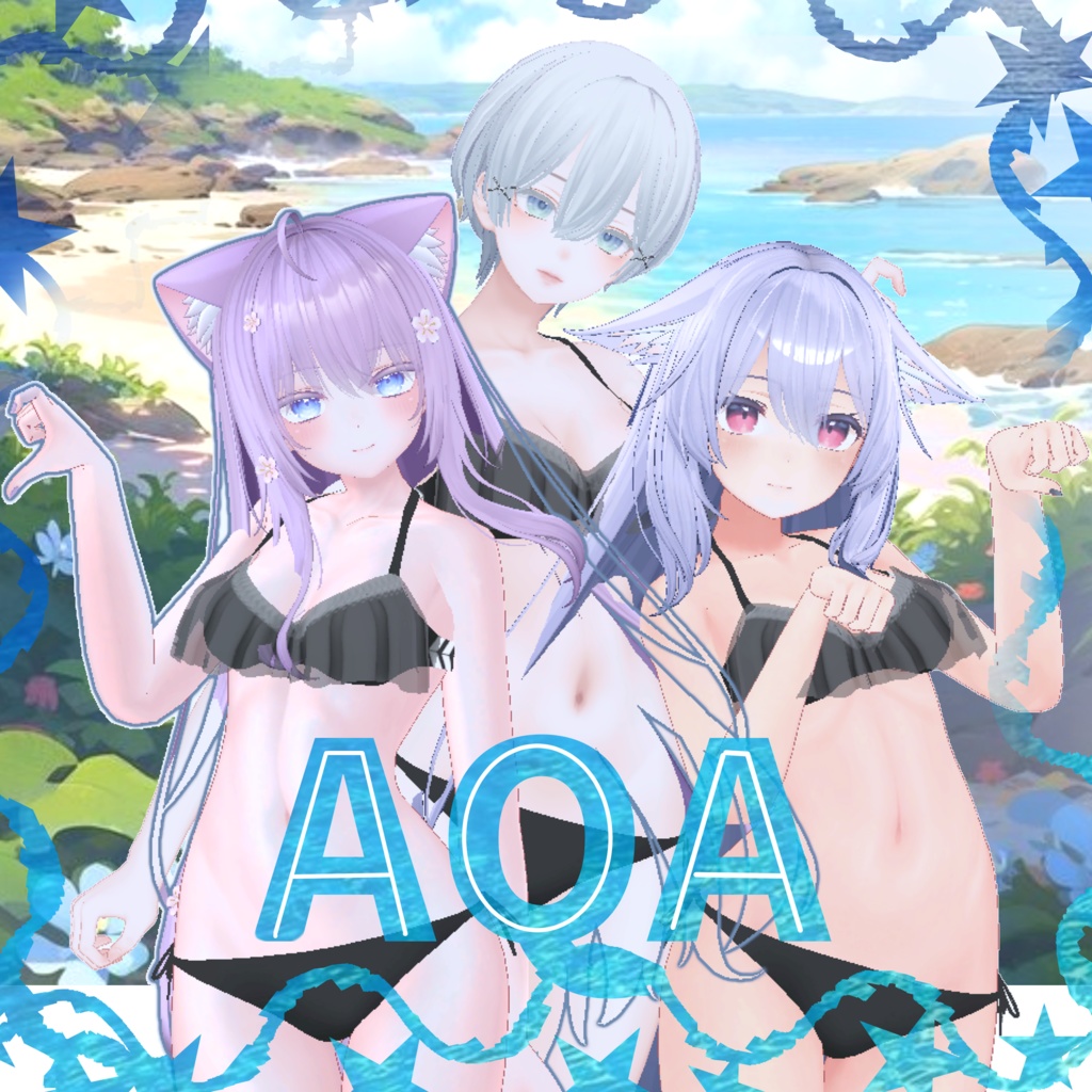 【Moe,Shira,Kikyo】AQA【水着】