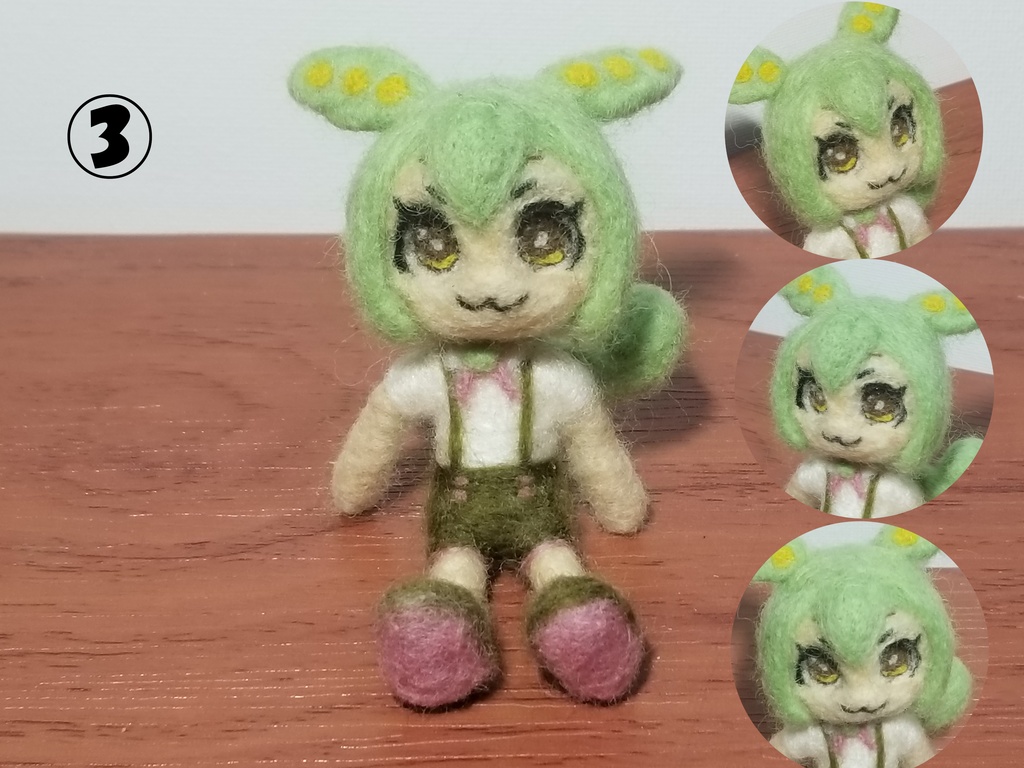 羊毛フェルト ずんだもん 追視人形