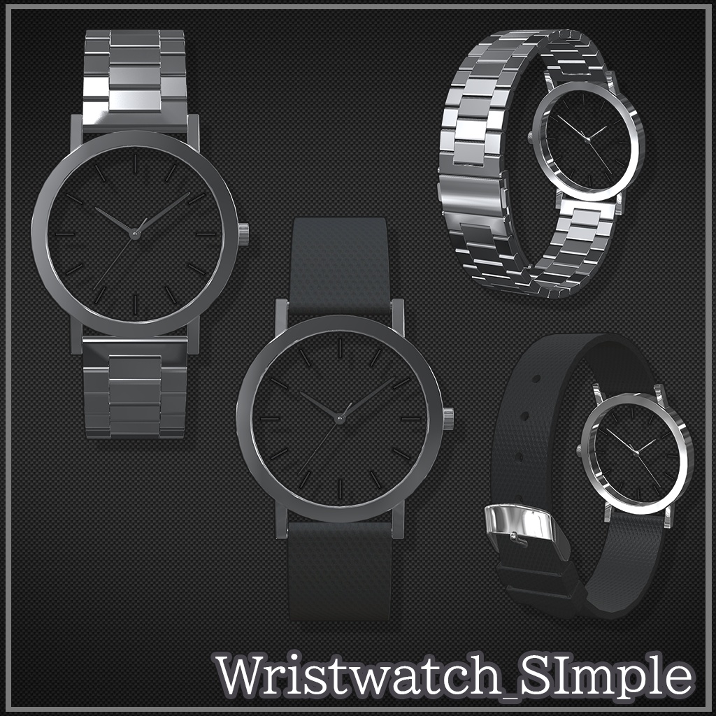 【VRChat想定】Wristwatch_Simple【リアルタイム同期】【OSC】