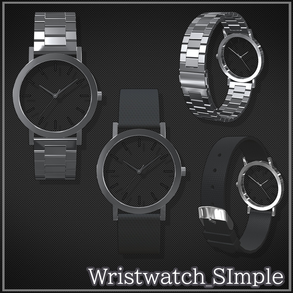 【VRChat想定】Wristwatch_Simple【リアルタイム同期】【OSC】