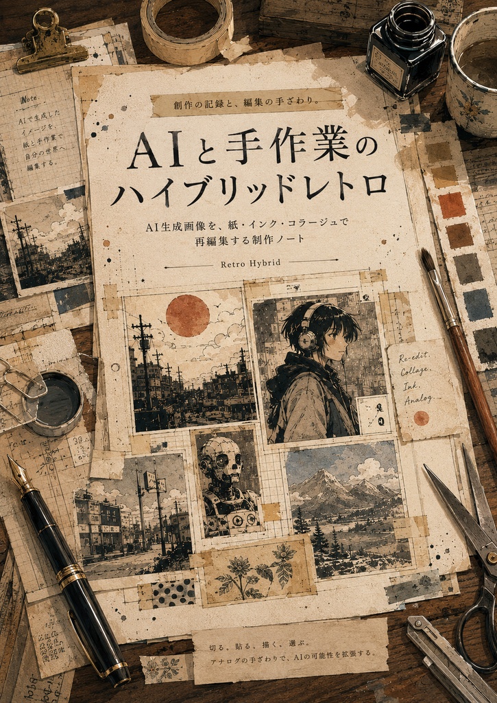 AI × 手作業のハイブリッドレトロ制作ノート （有料版）Vol.1｜画像生成とプロンプト設計