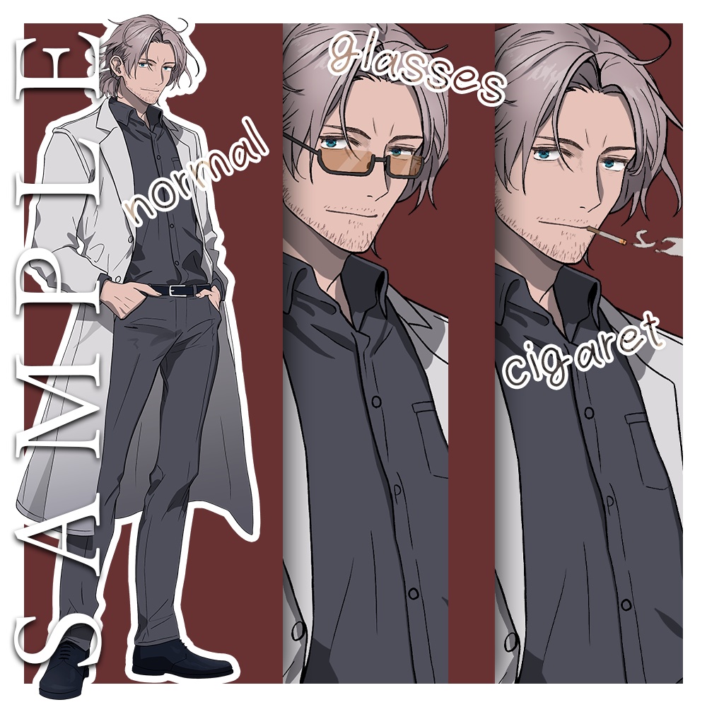 【TRPG】立ち絵素材1_医者_標準差分7種類