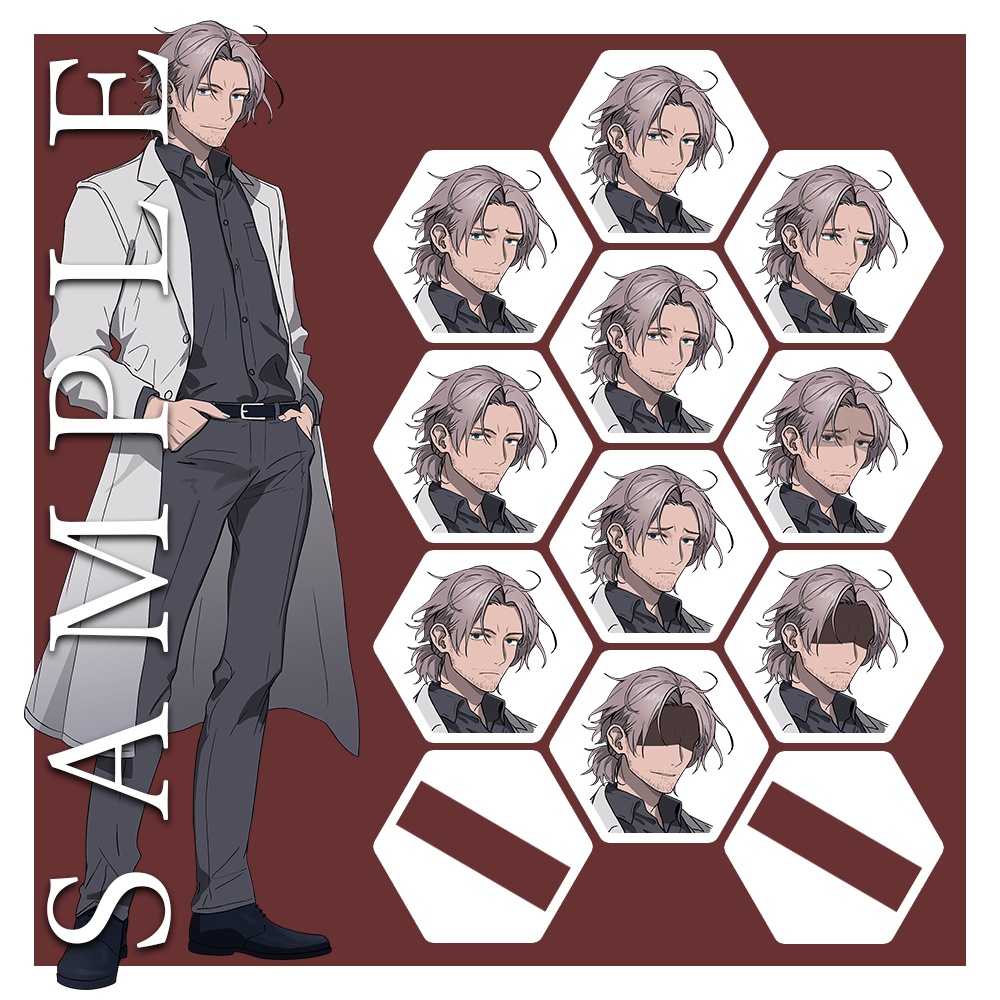 【TRPG】立ち絵素材1_医者_標準差分7種類