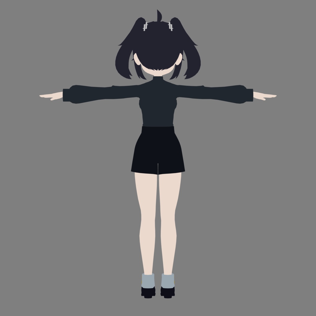 オリジナルキャラモデル ツインテール×眼鏡×ジト目