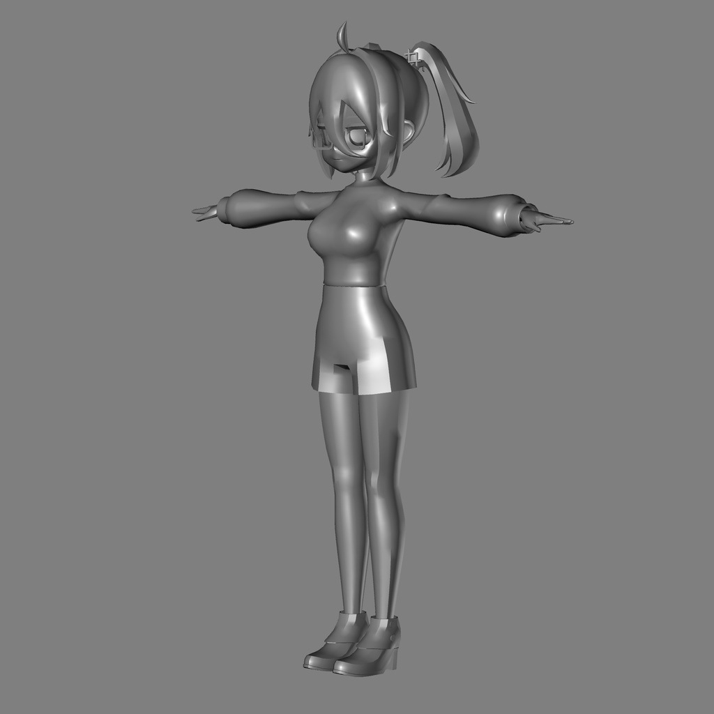 オリジナルキャラモデル ツインテール×眼鏡×ジト目