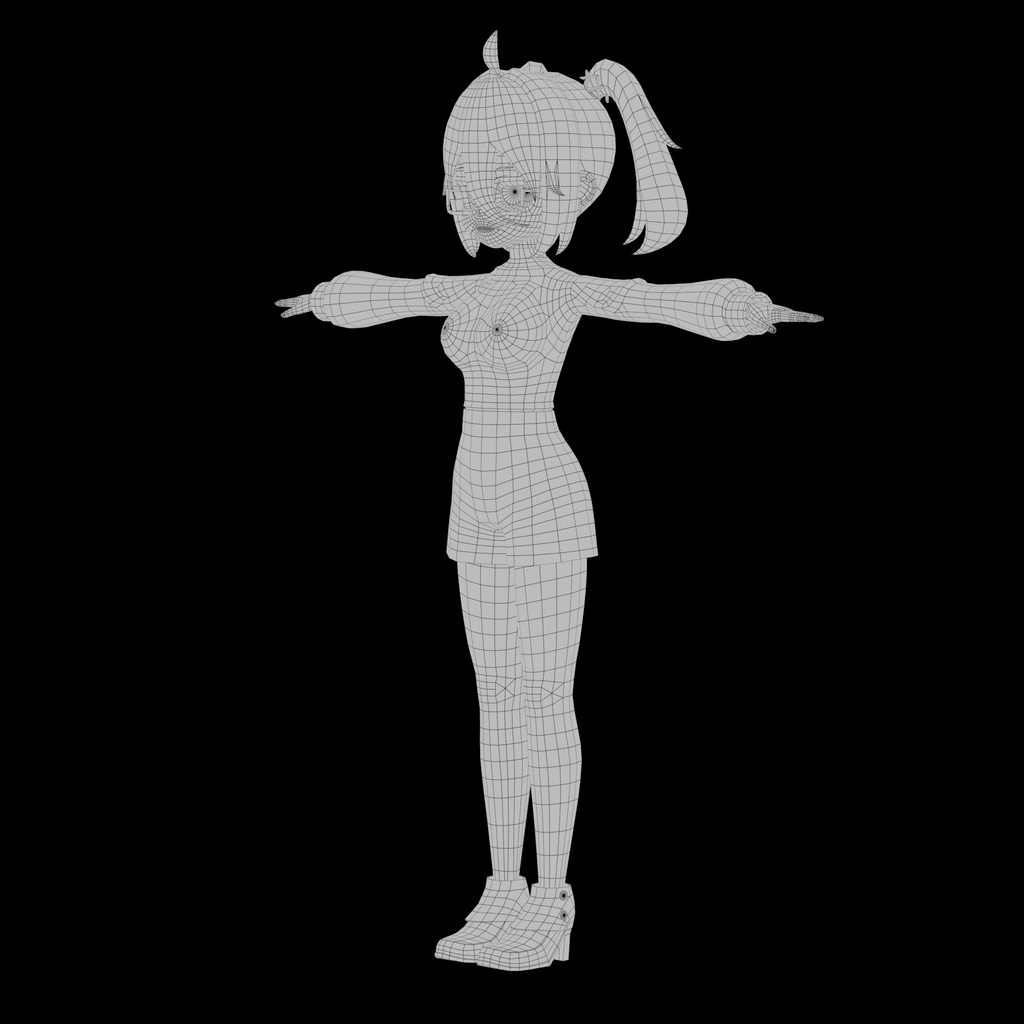 オリジナルキャラモデル ツインテール×眼鏡×ジト目