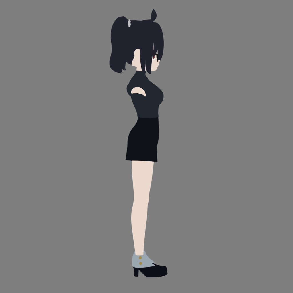 オリジナルキャラモデル ツインテール×眼鏡×ジト目