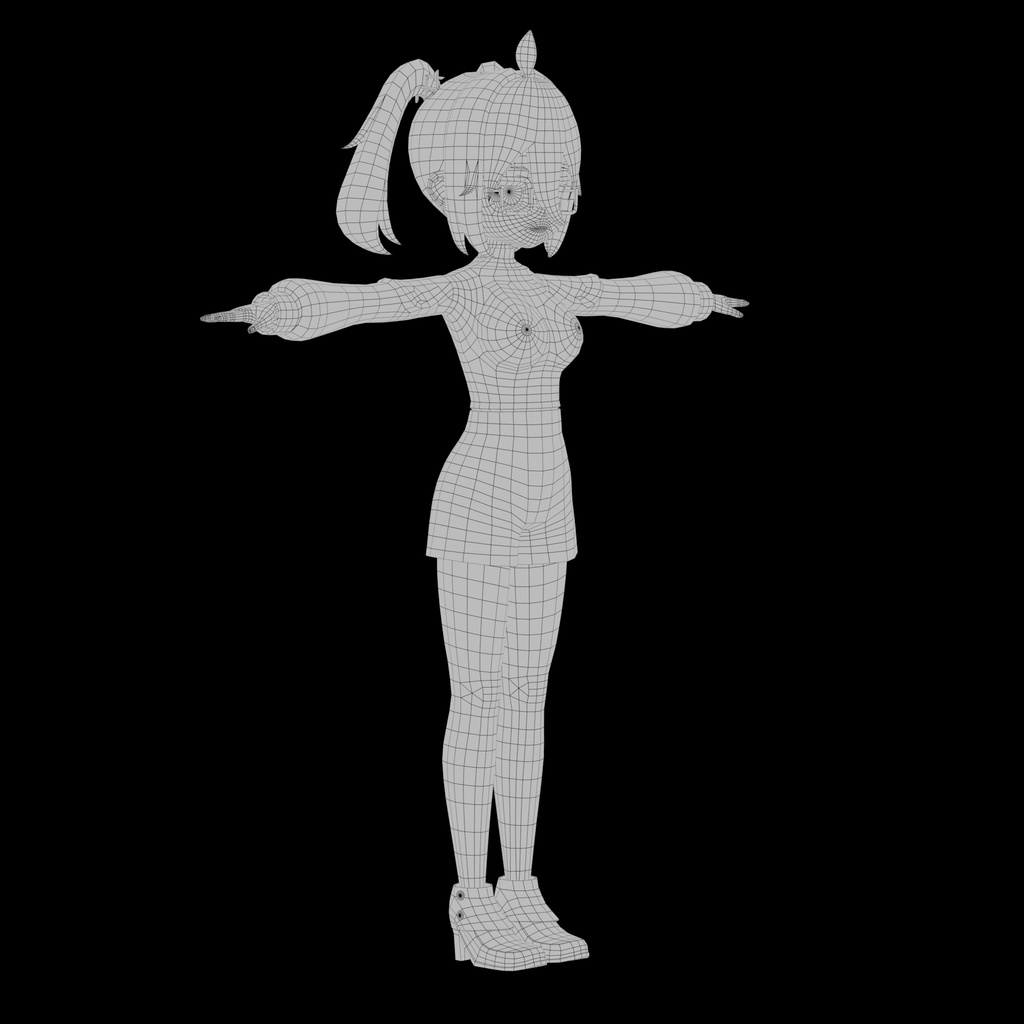 オリジナルキャラモデル ツインテール×眼鏡×ジト目