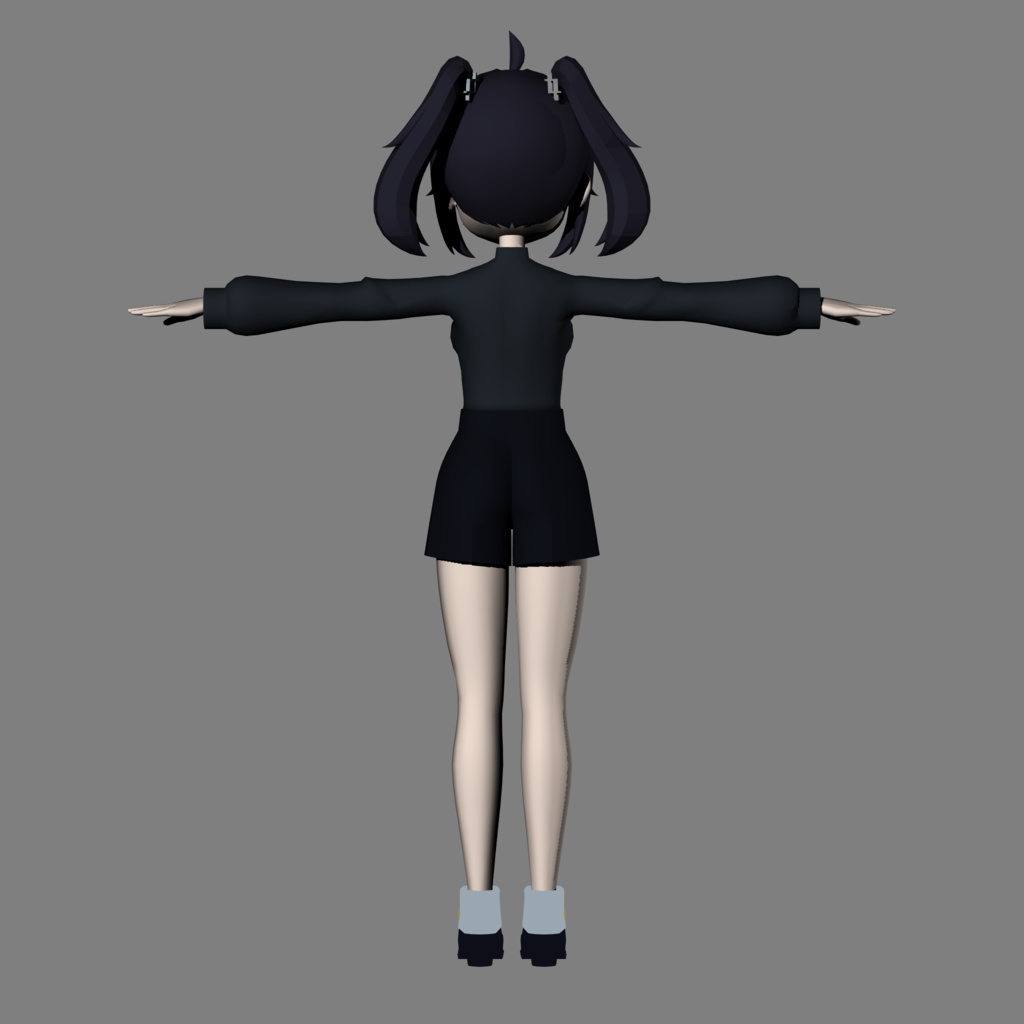 オリジナルキャラモデル ツインテール×眼鏡×ジト目