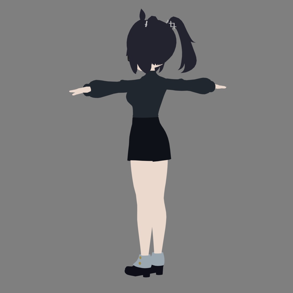 オリジナルキャラモデル ツインテール×眼鏡×ジト目