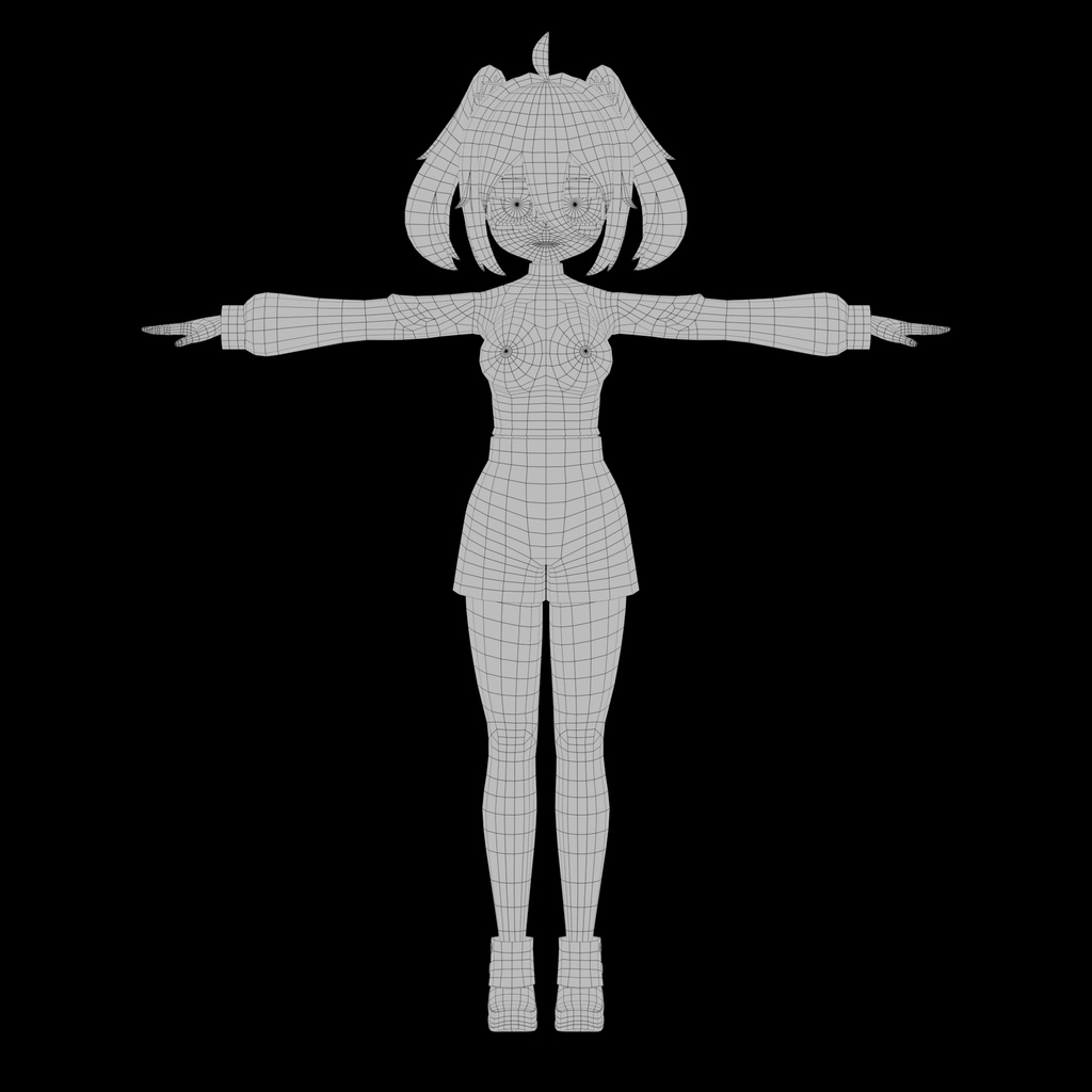 オリジナルキャラモデル ツインテール×眼鏡×ジト目