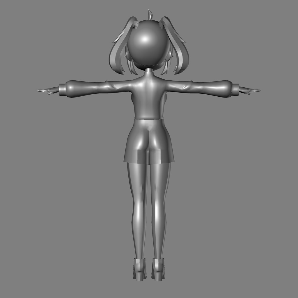 オリジナルキャラモデル ツインテール×眼鏡×ジト目