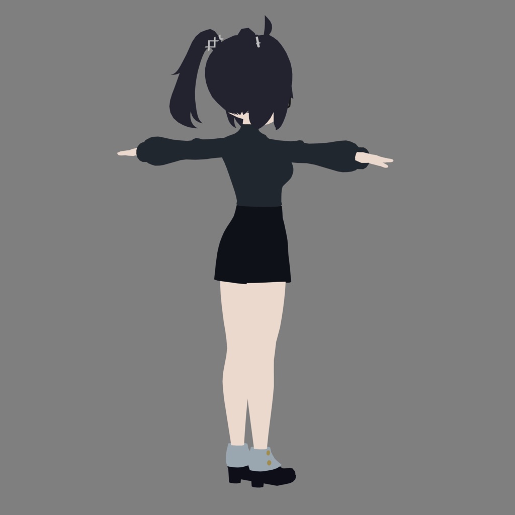 オリジナルキャラモデル ツインテール×眼鏡×ジト目