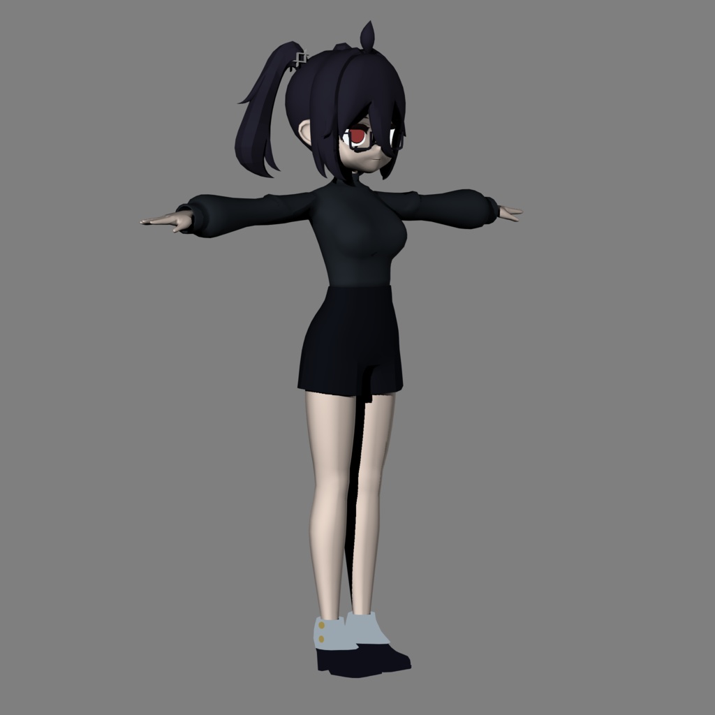 オリジナルキャラモデル ツインテール×眼鏡×ジト目