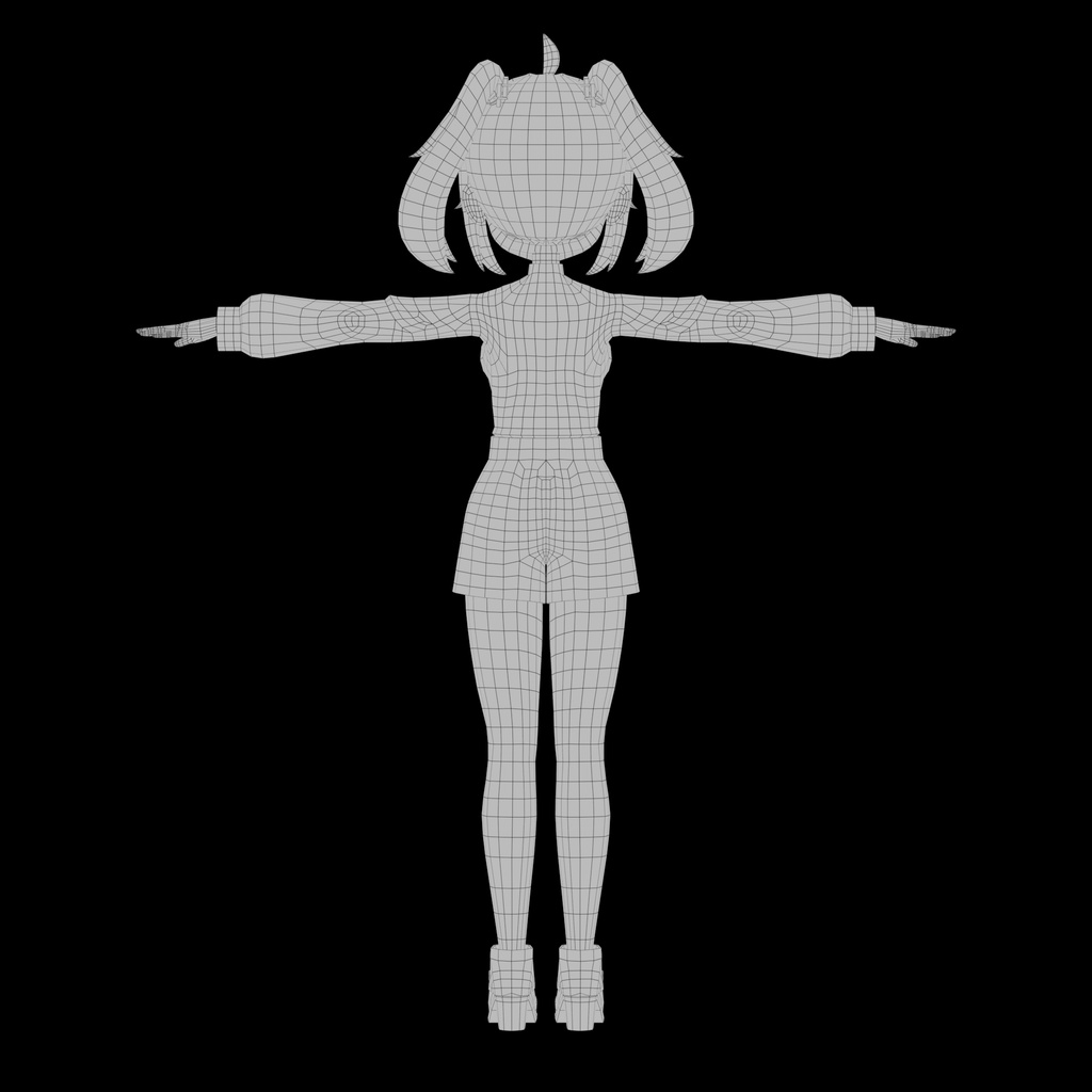 オリジナルキャラモデル ツインテール×眼鏡×ジト目