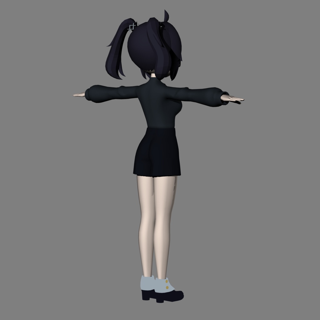 オリジナルキャラモデル ツインテール×眼鏡×ジト目