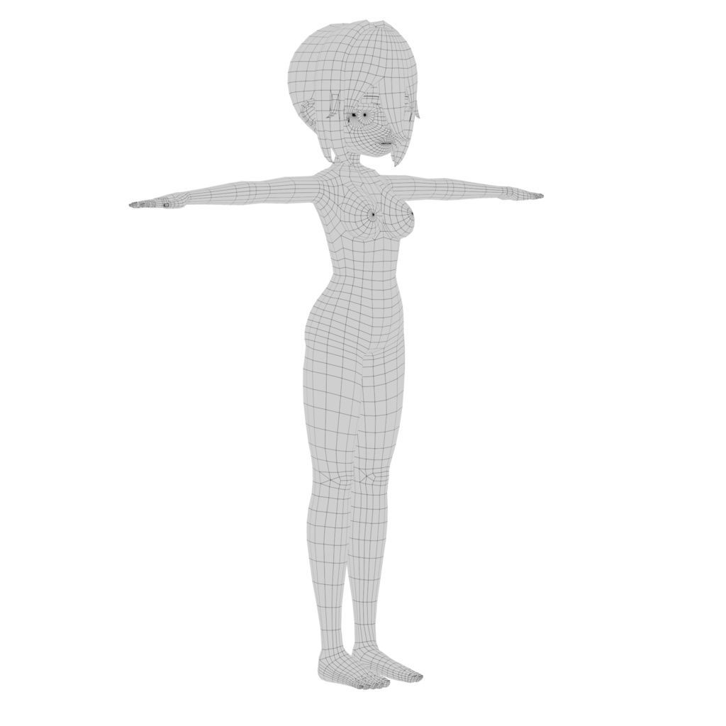 UV展開済み デフォルメ女の子 素体モデル