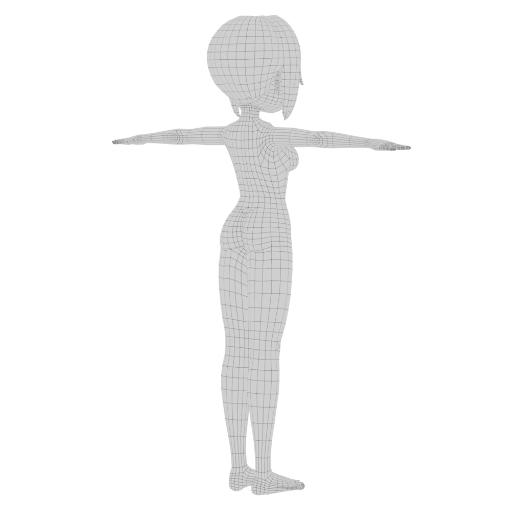 UV展開済み デフォルメ女の子 素体モデル
