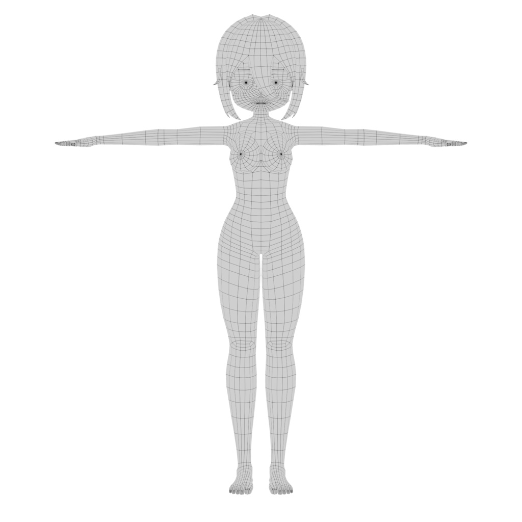 UV展開済み デフォルメ女の子 素体モデル
