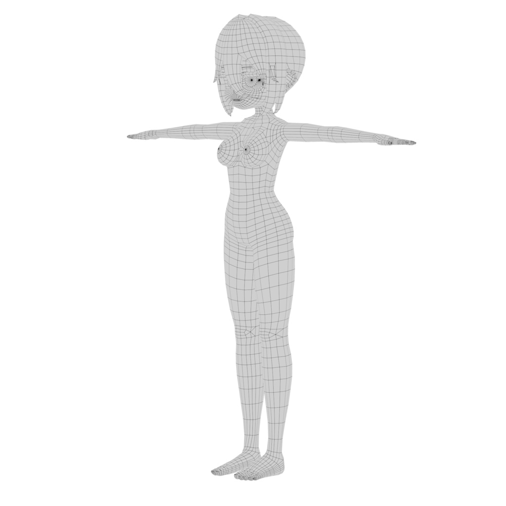 UV展開済み デフォルメ女の子 素体モデル