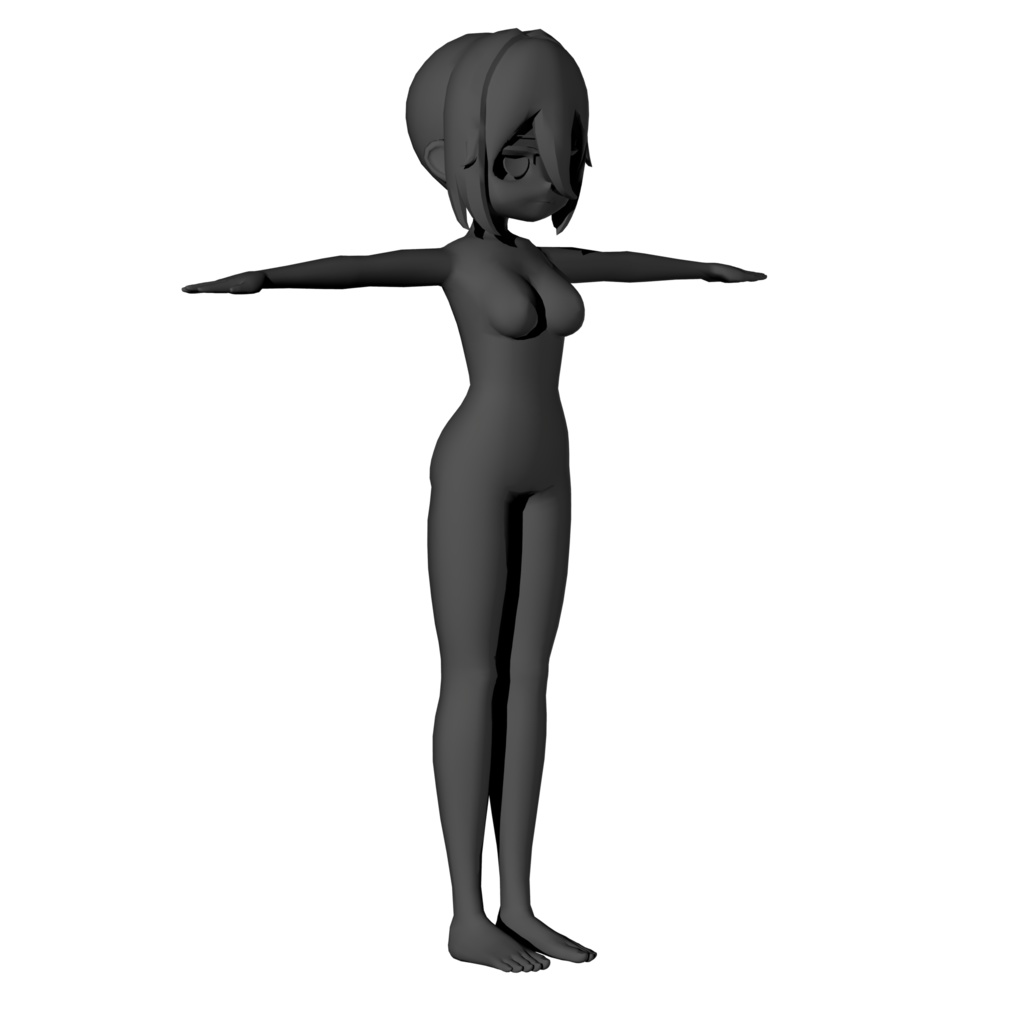 UV展開済み デフォルメ女の子 素体モデル