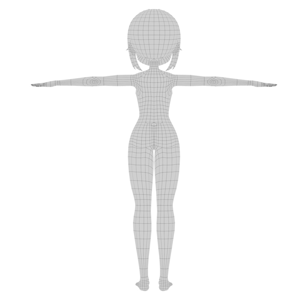 UV展開済み デフォルメ女の子 素体モデル
